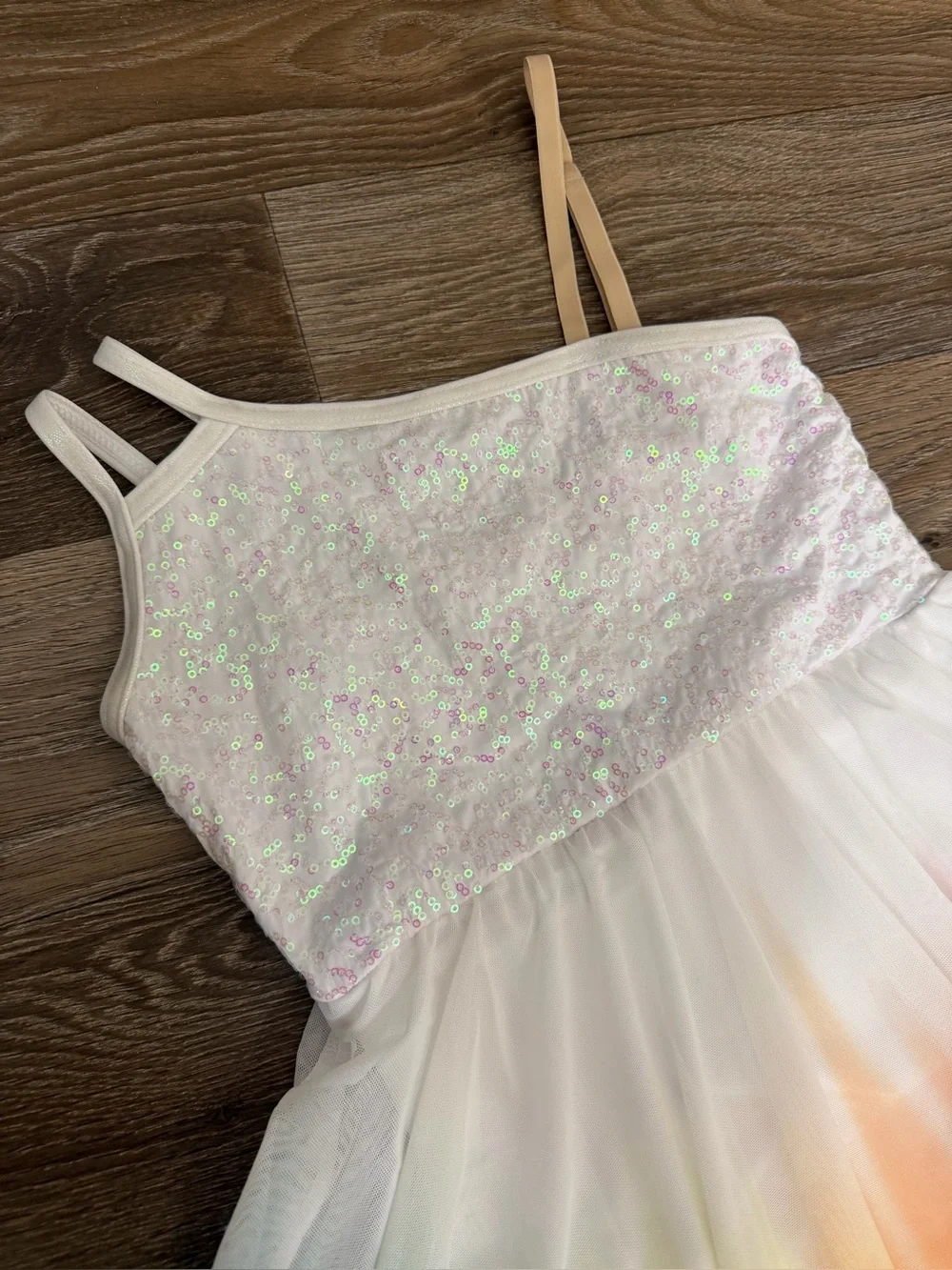 Wish White Bodice Rainbow Ombre Dance Dress